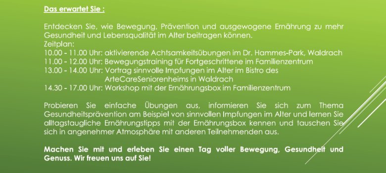 Plakat Aktionstag Seniorengesundheit