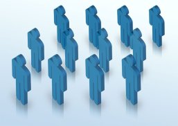 Viele gemalte Menschen