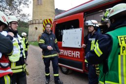 Besprechung von Feuerwehrmännern