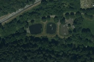 Luftbild der Teichkläranlage Lorscheid