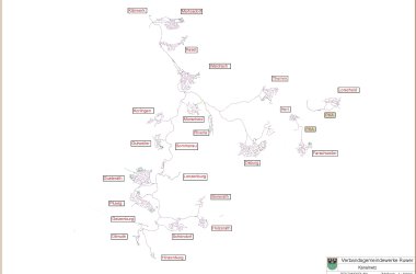 Viele Linien welche das Kanalnetz darstellen